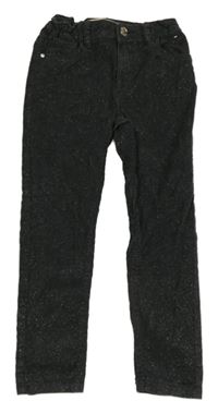 Tmavošedé třpytivé sametovo/manšestrové skinny kalhoty Denim 