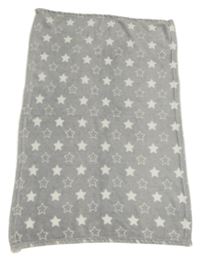 Šedá chlupatá deka s hvězdičkami 