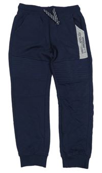 Tmavomodro-šedé tepláky s nápisem Pocopiano