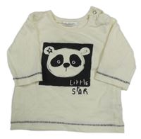 Smetanové triko s medvídkem Next