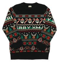 Černý svetr s vánočním motivem F&F