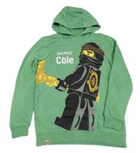 Zelená mikina s potiskem Lego Ninjago a kapucí George 