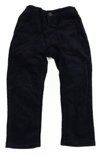 Tmavomodré manšestrové kalhoty Next