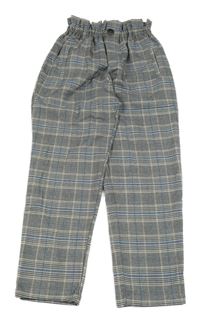 Tmavomodro-oranžové kostkované kalhoty Zara 