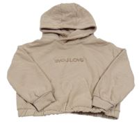 Pudrová crop mikina s nápisem a kapucí Mint Velvet 