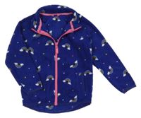 Kobaltově modrá fleecová propínací mikina s duhami St. Bernard