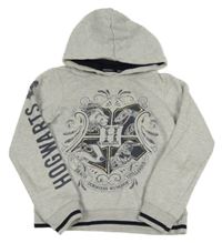 Šedo-tmavomodrá mikina Harry Potter s kapucí