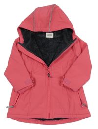 Růžová softshellová zateplená parka s kapucí Topolino