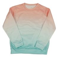 Růžovo-světlemodro-bílá tónová mikina 