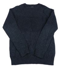 Tmavomodrý melírovaný svetr Next 