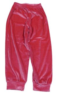 Růžové sametové kalhoty 