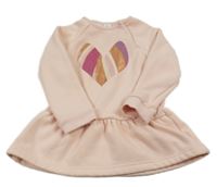 Broskvové teplákové šaty se srdíčkem Topolino