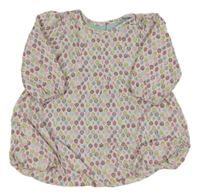 Bílé manšestrové podšité šaty s listy Mothercare