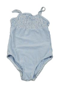 Světlemodro-bílé pruhované jednodílné plavky Manor 