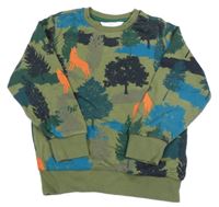 Khaki mikina s vlky a stromy M&S
