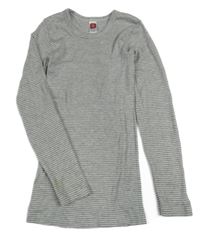 Šedo-bílé pruhované thermo triko C&A