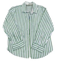 Bílo-zeleno-modrá pruhovaná košile H&M