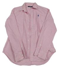 Růžovo-bílá kostkovaná košile Ralph Lauren