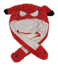 Červená chlupatá podšitá ušanka - Spider-man