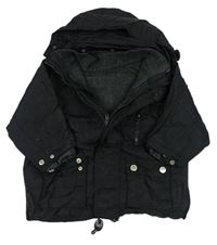 3v1 - Černá šusťáková celoroční bunda s odepínací kapucí MORE&MORE