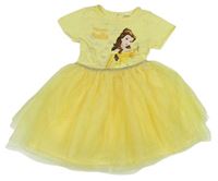 Žluté tylovo/bavlněné šaty s Belle H&M