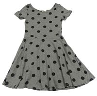 Šedo-černé melírované puntíkaté šaty zn. H&M
