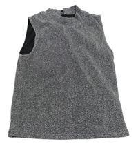 Černo-stříbrný slavnostní crop top PRIMARK