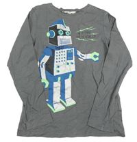 Tmavošedé triko s robotem H&M