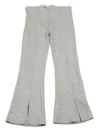 Světlešedé melírované žebrované flare kalhoty Tu