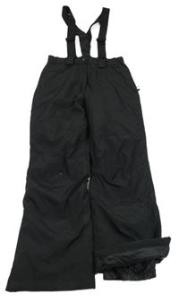 Nové - černé šusťákové zimní oteplovačky s odepínacími kšandami etirel