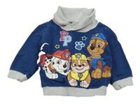 Tmavomodro-světlešedá mikina s PAW PATROL a stojáčkem nickelodeon