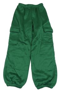 Tmavozelené cargo teplé tepláky SHEIN