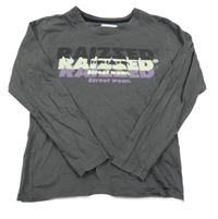 Tmavošedé triko s nápisy RAIZZED