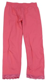 Tmavorůžové crop legíny s krajkou Ergee