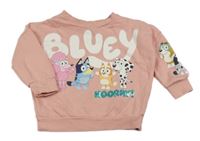 Růžová oversize mikina s pejskem - Bluey s kamarády George