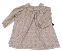 Nové - světlebéžovo-levandulové kytičkované oversize šaty s límečkem St. Bernard