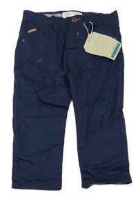 Nové - tmavomodré plátěné kalhoty Zara