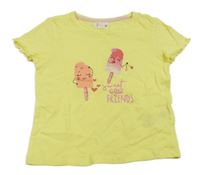 Žluté tričko s nanuky a nápisy impidimpi