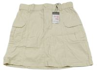 Nové - smetanová cargo plátěná sukně PRIMARK