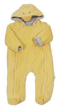 Žlutá sametová zateplená kombinéza s kapucí - kachnička Jojo Maman Bébé