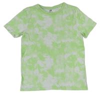 Zeleno-bílé batikované tričko H&M