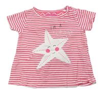 Růžovo-bílé pruhované tričko s hvězdičkou Joules