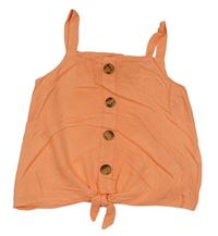 Oranžový top s knoflíky a uzlem F&F