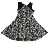 Černo-bílé květované šaty River Island