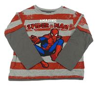 Šedo-červené pruhované triko se Spidermanem M&S