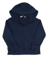 Tmavomodrá propínací mikina s kapucí H&M