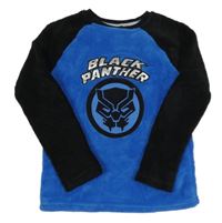 Modro-černá chlupatá mikina s Black Pantherem Primark