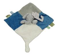 Nové - Modro-šedo-bílý plyšový usínáček se slonem Dunnes