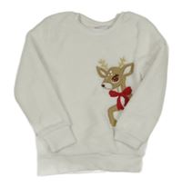 Bílá chlupatá mikina se sobem Kids