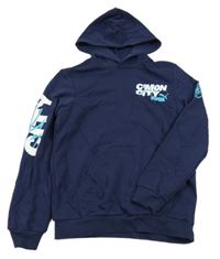 Tmavomodrá fotbalová mikina s kapucí - Manchester City Puma